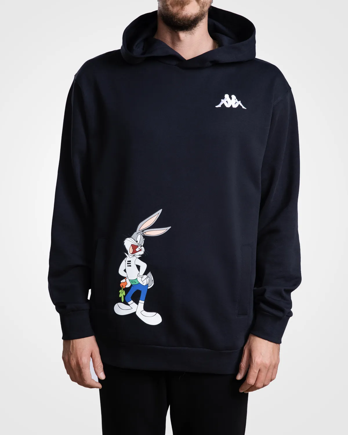 Siyah Authentic Daxen Warner Bros - Looney Tunes Unisex Siyah Beyaz Comfort Fit Hoodie