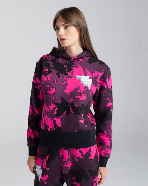 Siyah Authentic Graphik Grace Kadın Siyah - Pembe Comfort Fit Hoodie - KAPPA® Türkiye