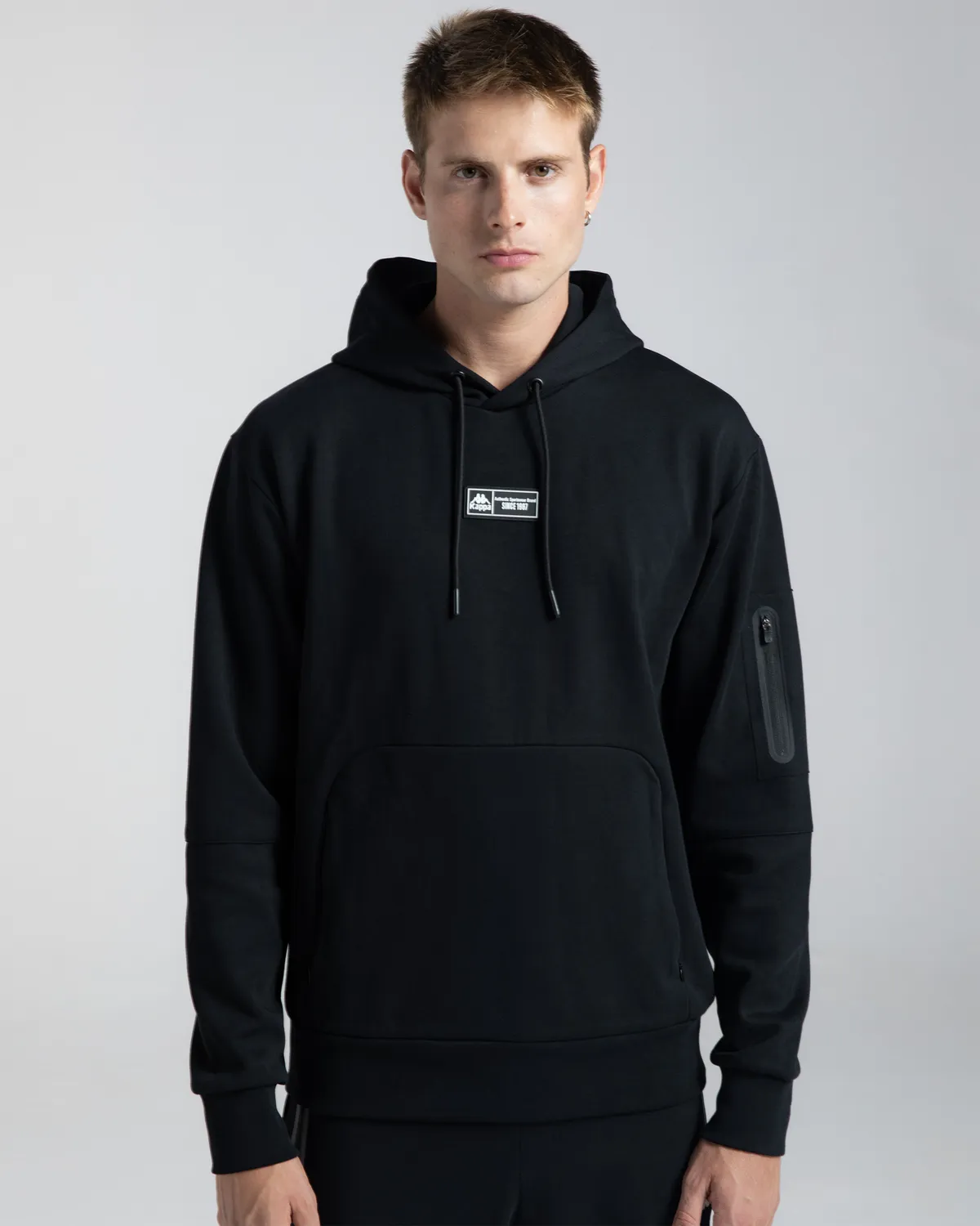 Siyah Authentic Mikap Erkek Siyah Oversize Hoodie