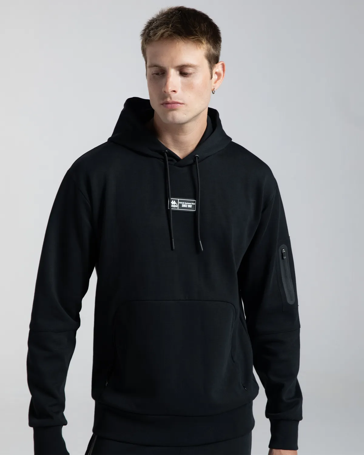 Siyah Authentic Mikap Erkek Siyah Oversize Hoodie