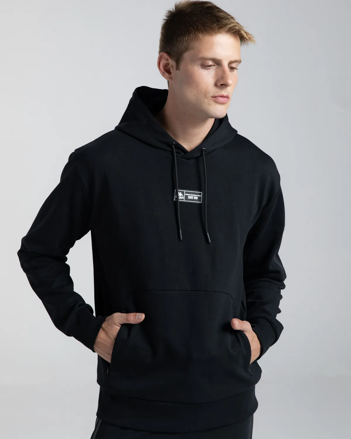 Siyah Authentic Mikap Erkek Siyah Oversize Hoodie