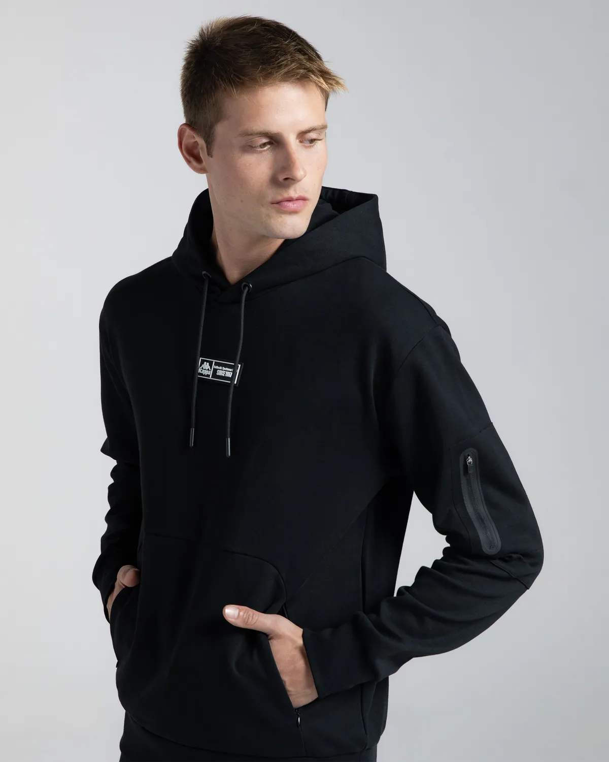 Siyah Authentic Mikap Erkek Siyah Oversize Hoodie