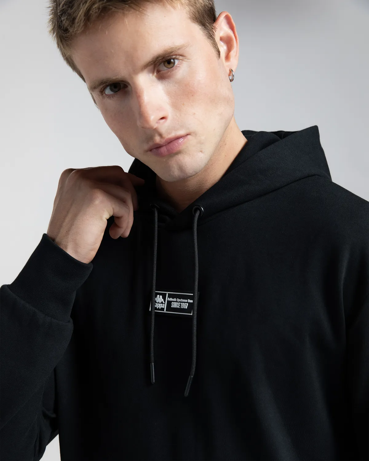 Siyah Authentic Mikap Erkek Siyah Oversize Hoodie