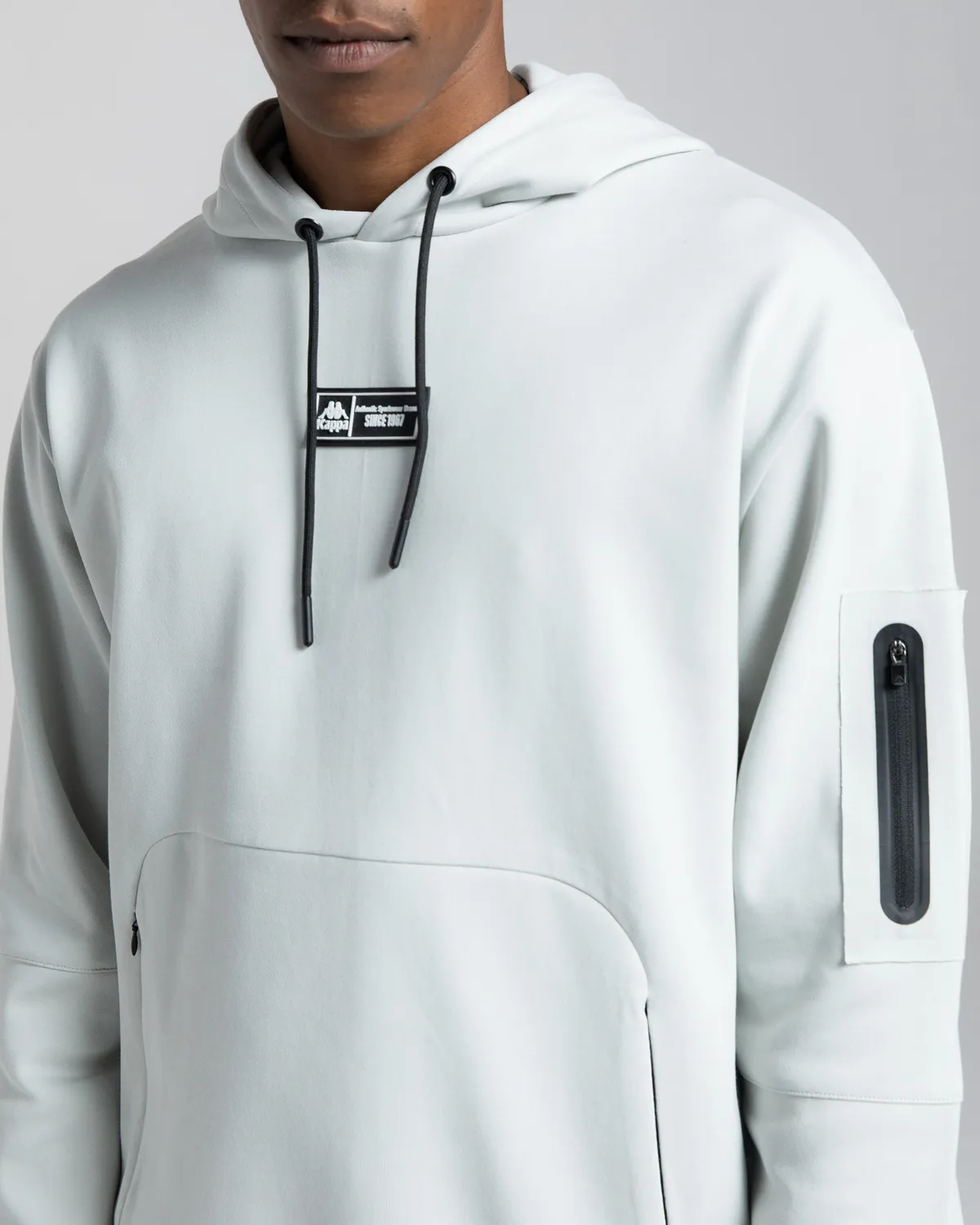 Gri Authentic Mikap Erkek Gri Oversize Fit Hoodie