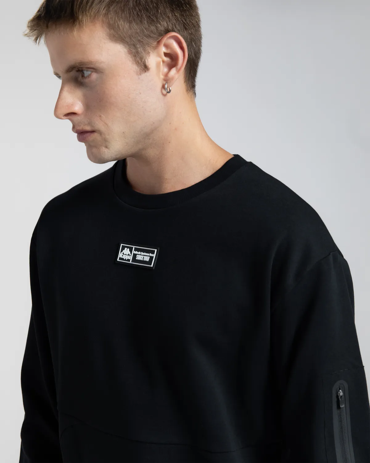 Siyah Authentic Karan Erkek Siyah Oversize Fit Sweatshirt