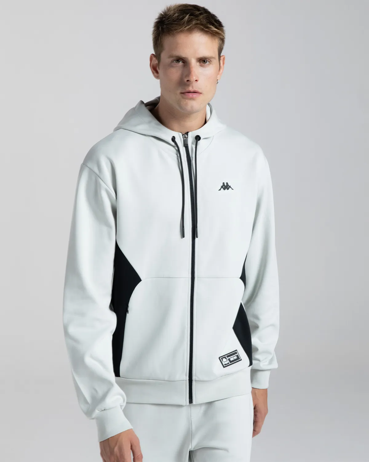 Gri Authentic Karin Erkek Açık Gri - Siyah Regular Fermuarlı Eşofman Üstü