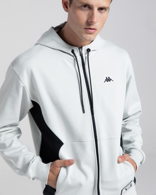 Gri Authentic Karin Erkek Açık Gri - Siyah Regular Fermuarlı Eşofman Üstü - KAPPA® Türkiye