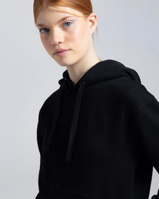 Siyah Authentic Kei Kadın Siyah Comfort Fit Hoodie - KAPPA® Türkiye