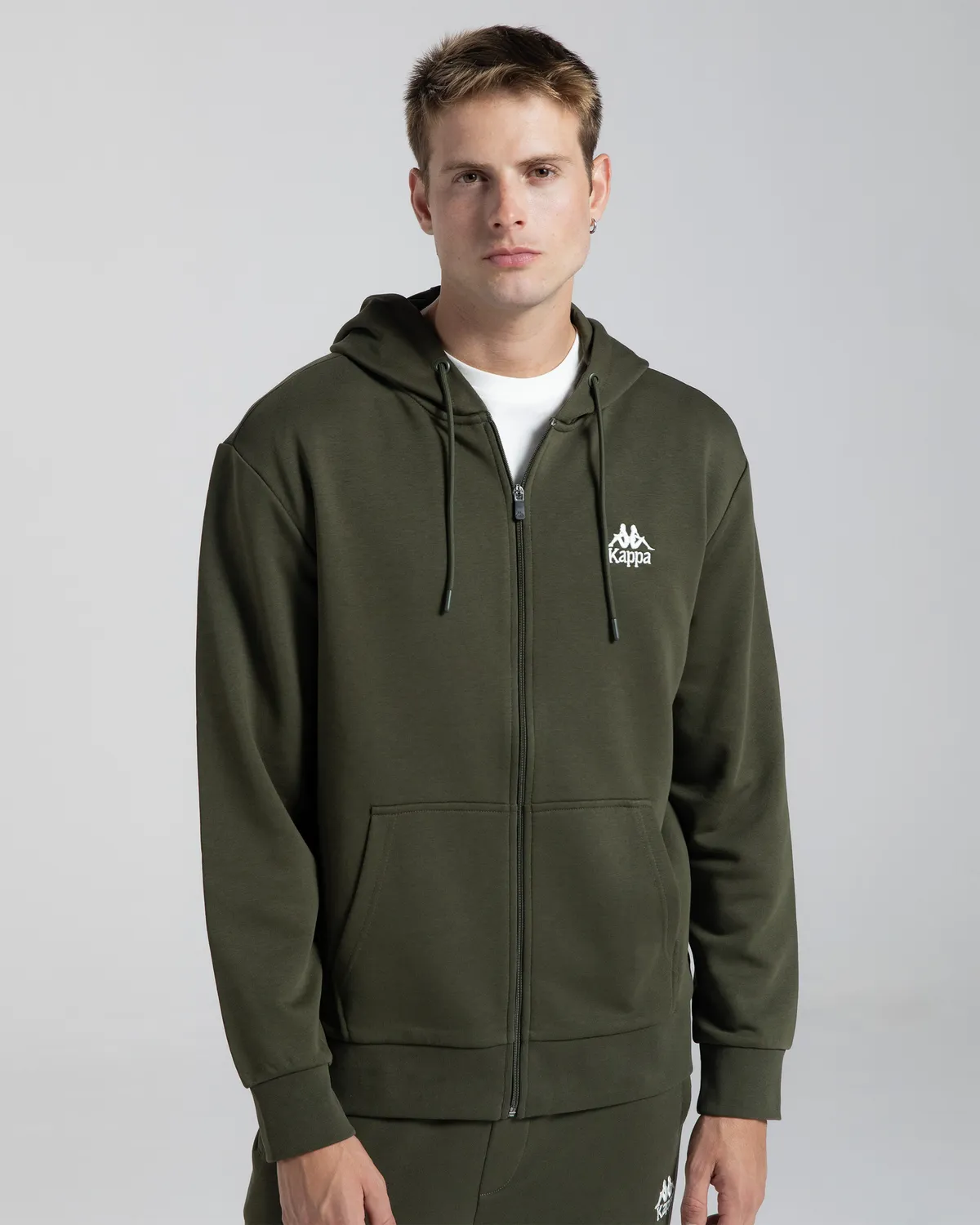 Yeşil Authentic Cossar Erkek Haki Regular Fit Fermuarlı Eşofman Üstü