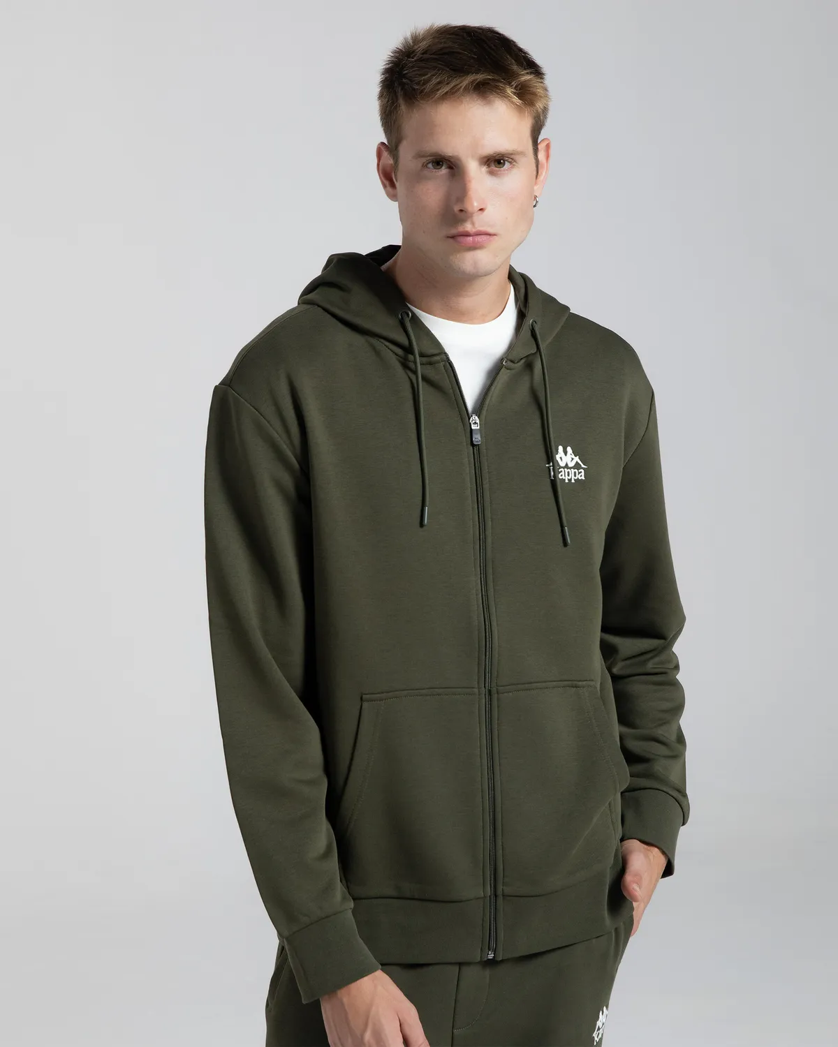 Yeşil Authentic Cossar Erkek Haki Regular Fit Fermuarlı Eşofman Üstü