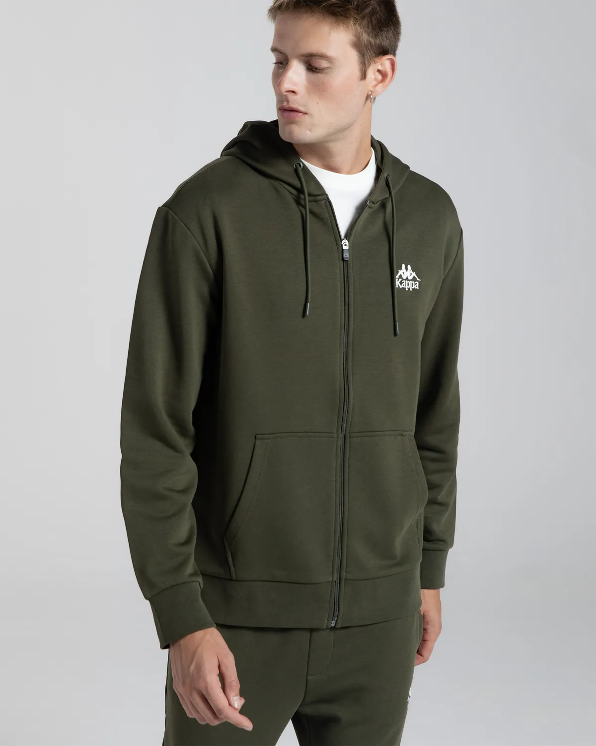 Yeşil Authentic Cossar Erkek Haki Regular Fit Fermuarlı Eşofman Üstü