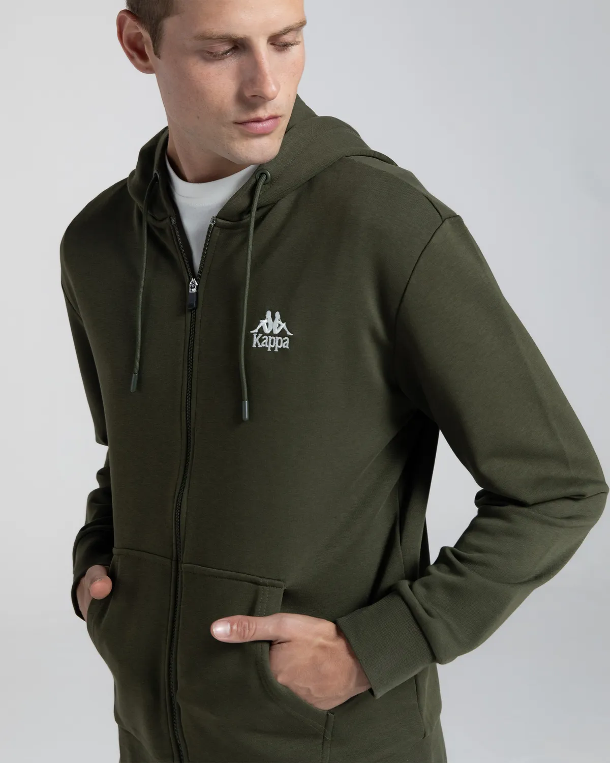 Yeşil Authentic Cossar Erkek Haki Regular Fit Fermuarlı Eşofman Üstü