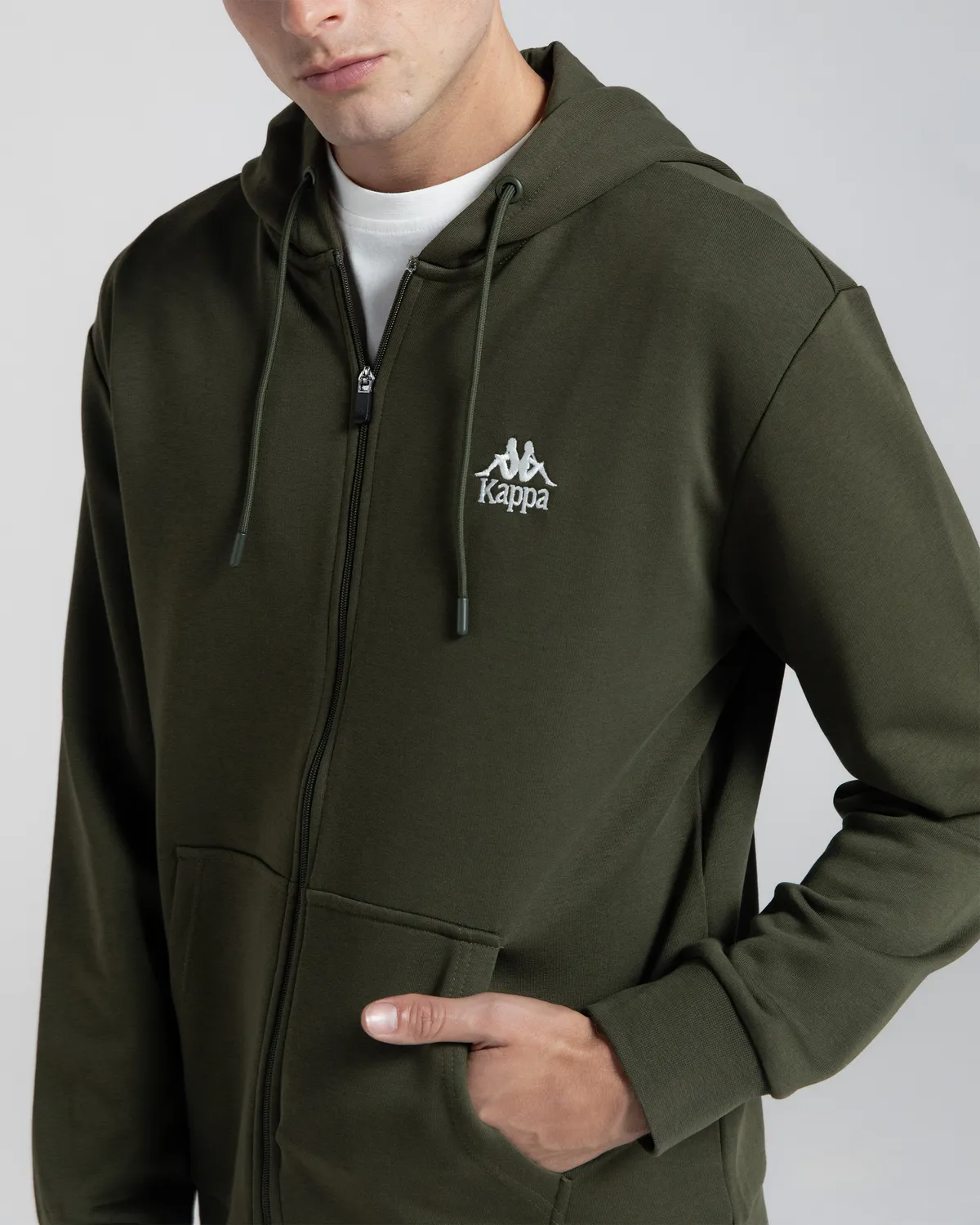 Yeşil Authentic Cossar Erkek Haki Regular Fit Fermuarlı Eşofman Üstü