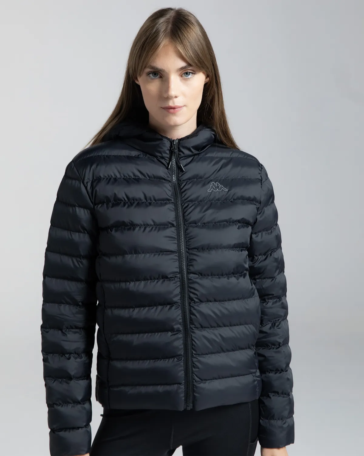 Siyah Logo Riju Kadın Siyah Regular Fit Şişme Mont