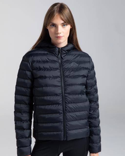 Siyah Logo Riju Kadın Siyah Regular Fit Şişme Mont - KAPPA® Türkiye