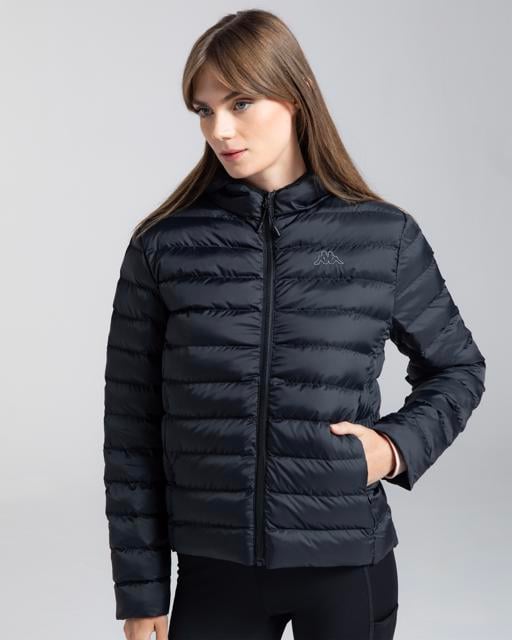 Siyah Logo Riju Kadın Siyah Regular Fit Şişme Mont - KAPPA® Türkiye