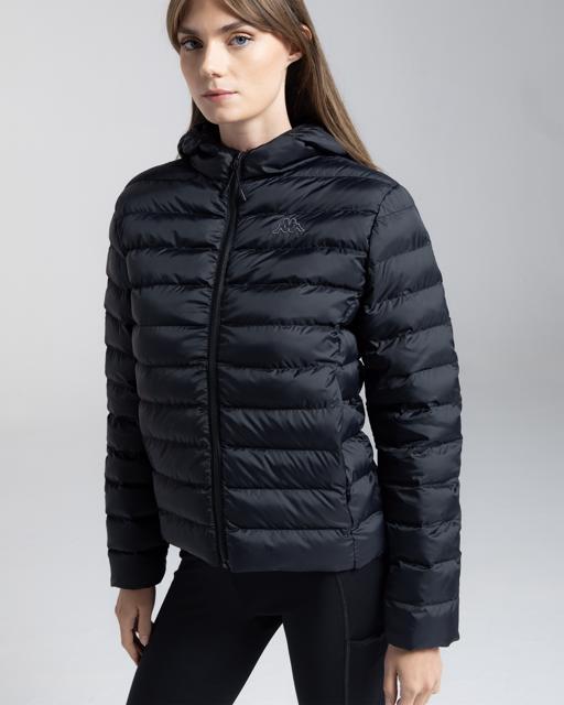 Siyah Logo Riju Kadın Siyah Regular Fit Şişme Mont - KAPPA® Türkiye