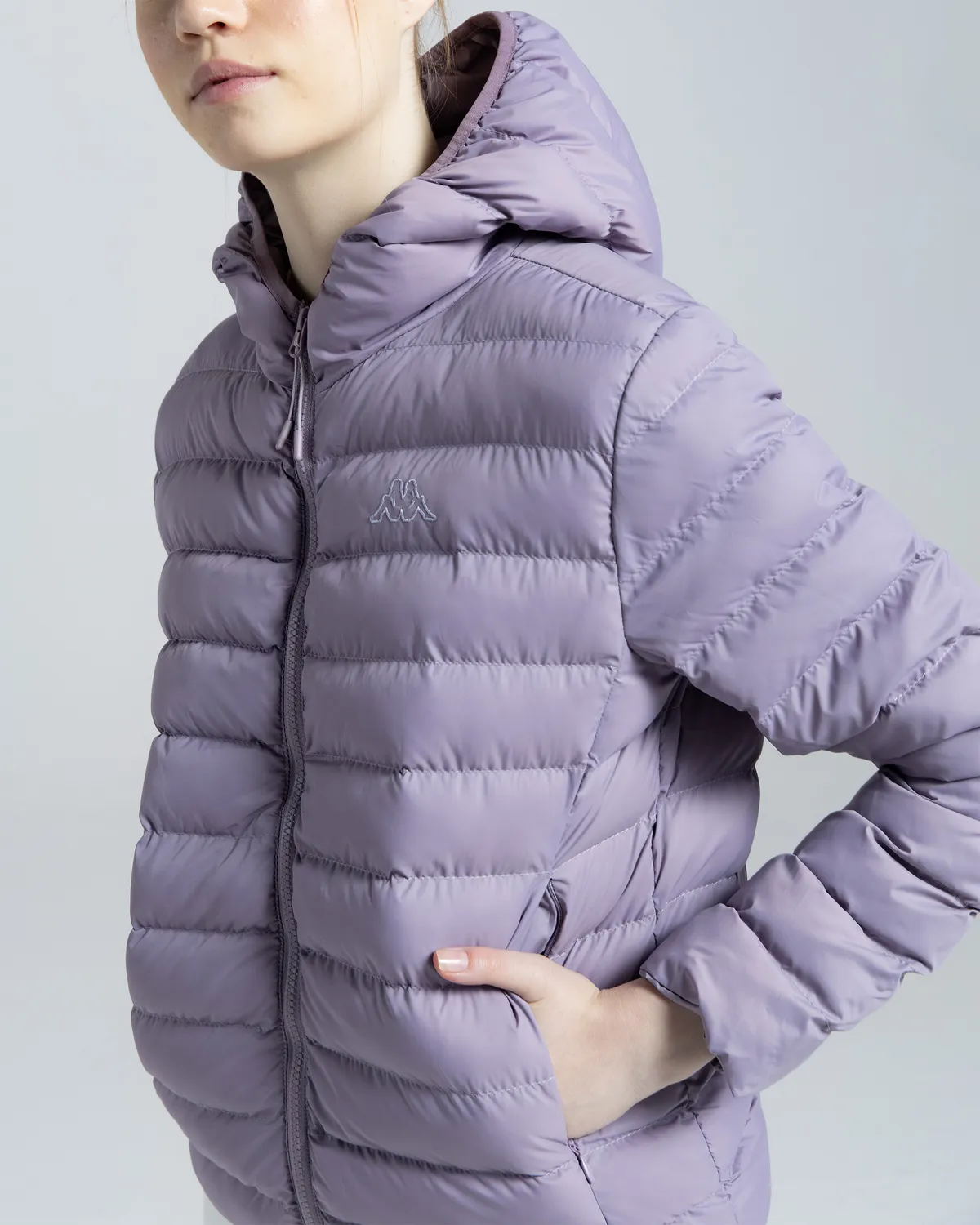 Mor Logo Riju Kadın Lila Regular Fit Şişme Mont