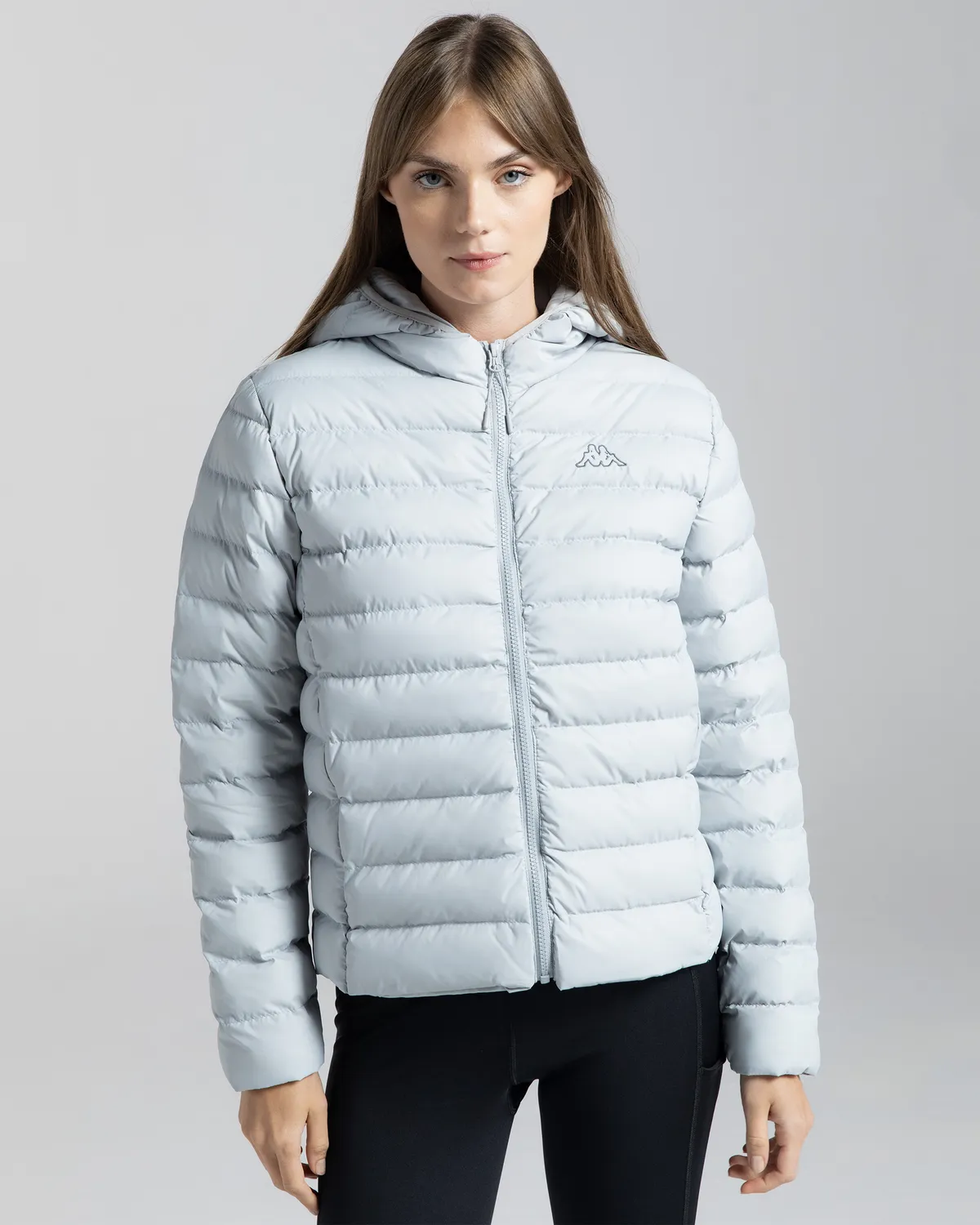 Gri Logo Riju Kadın Gri Regular Fit Şişme Mont