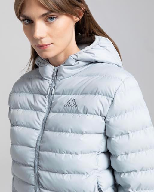 Gri Logo Riju Kadın Gri Regular Fit Şişme Mont - KAPPA® Türkiye