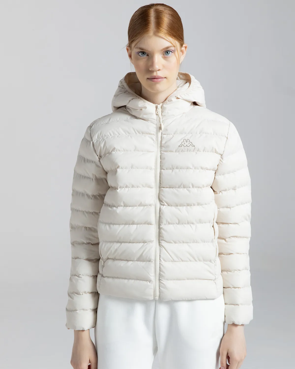 Bej Logo Riju Kadın Bej Regular Fit Şişme Mont