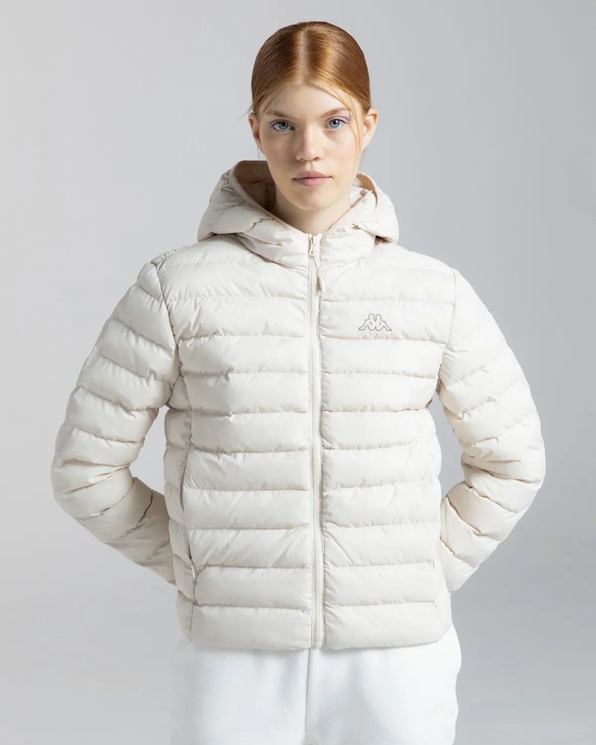 Bej Logo Riju Kadın Bej Regular Fit Şişme Mont