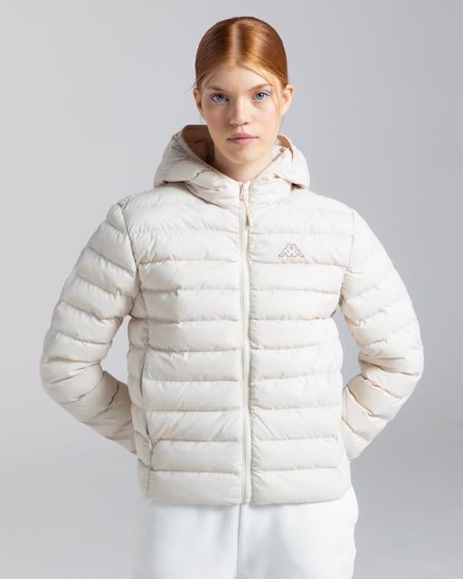 Bej Logo Riju Kadın Bej Regular Fit Şişme Mont - KAPPA® Türkiye