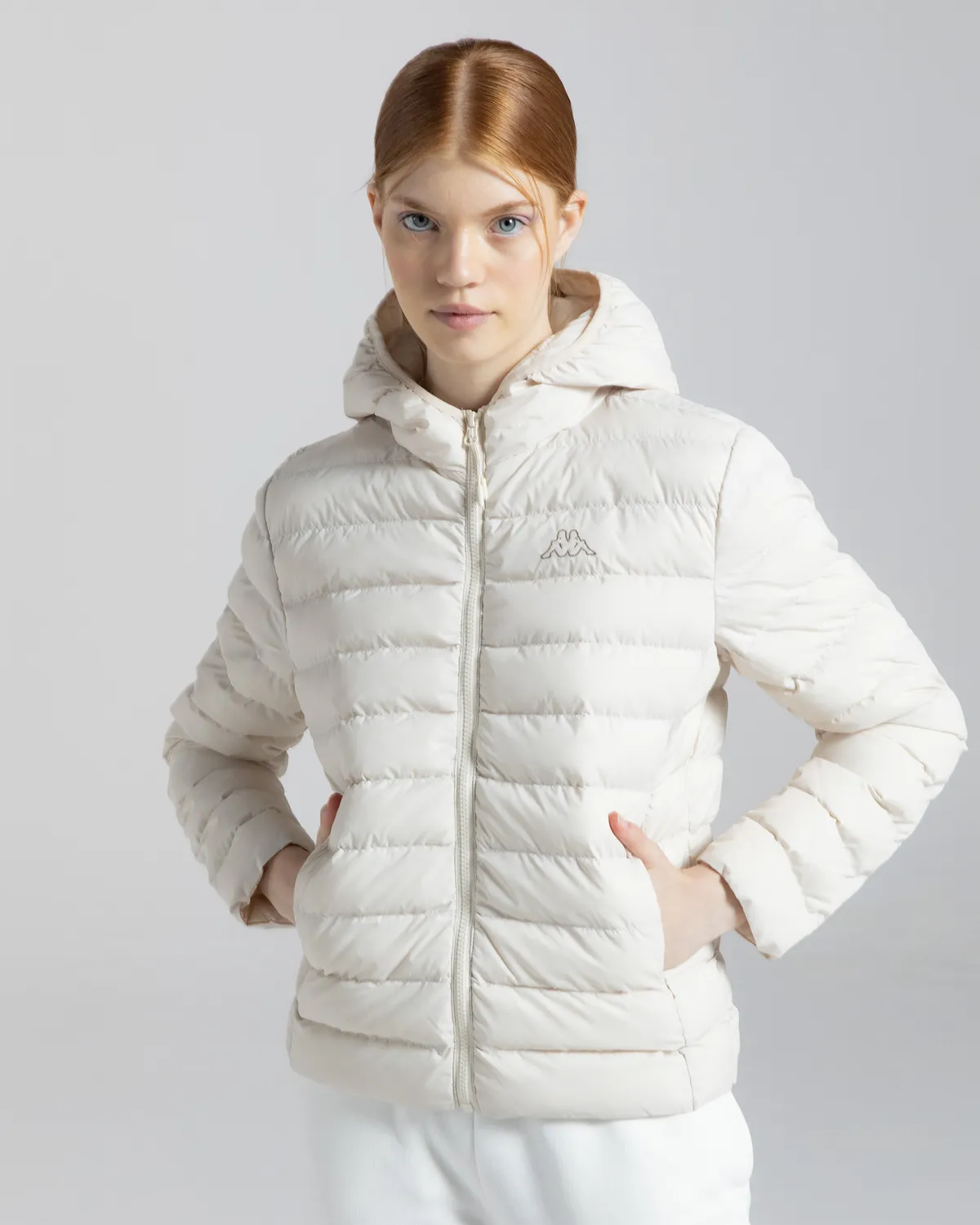 Bej Logo Riju Kadın Bej Regular Fit Şişme Mont