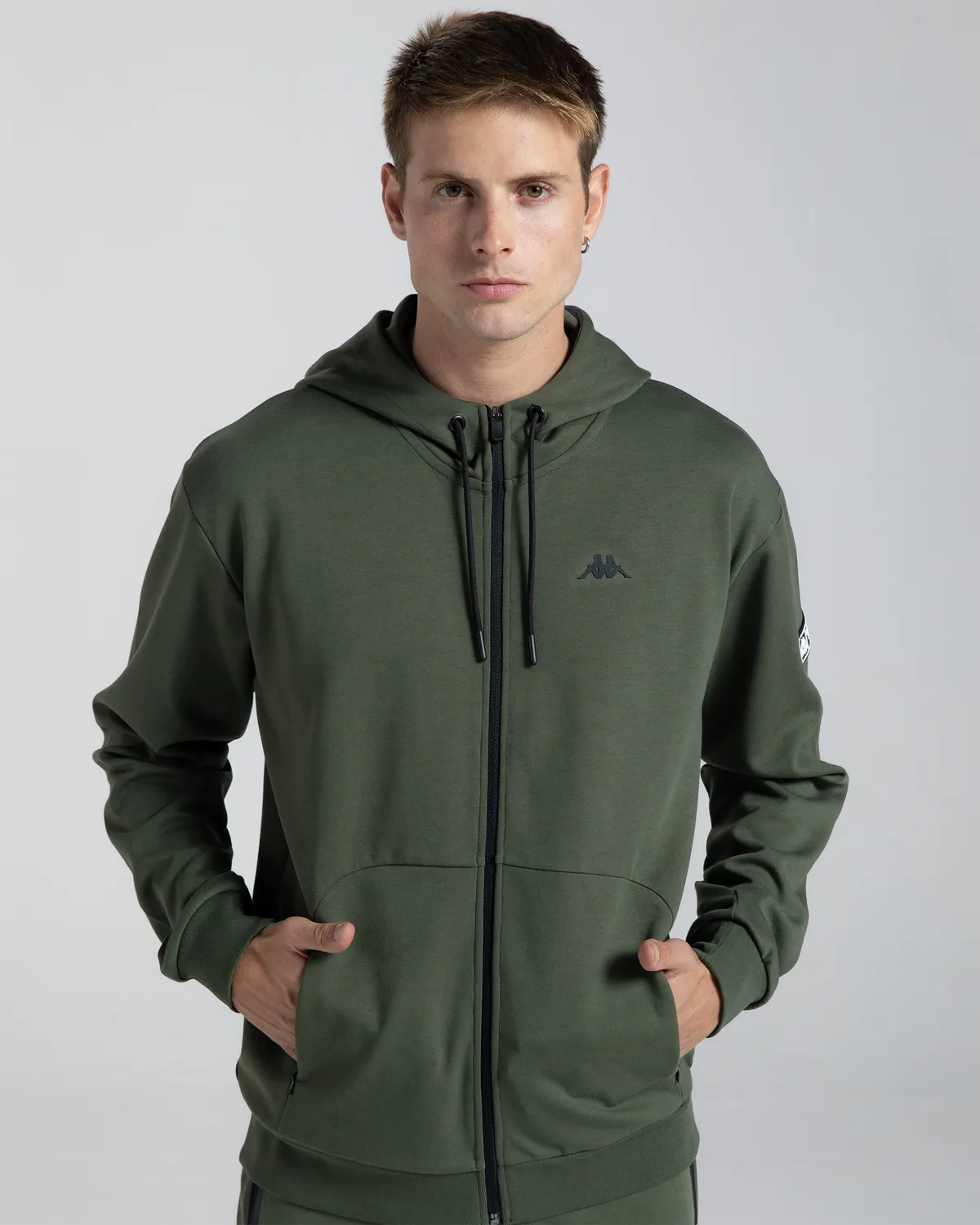 Yeşil Authentic Aika Erkek Haki Comfort Fit Fermuarlı Eşofman Üstü