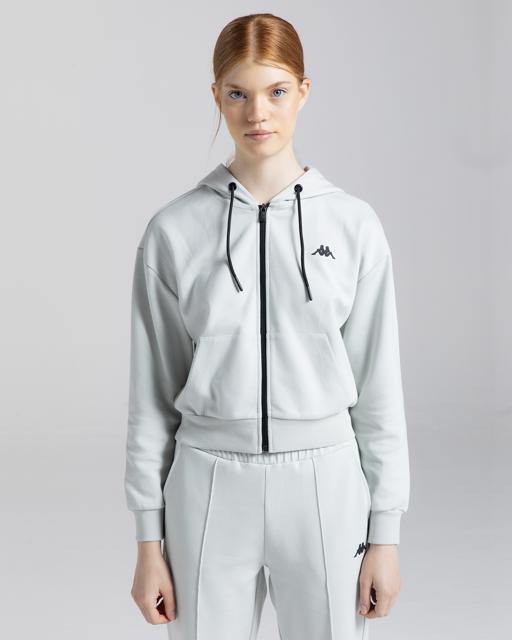 Gri Authentic Moe Kadın Gri Regular Fit Fermuarlı Eşofman Üstü - KAPPA® Türkiye
