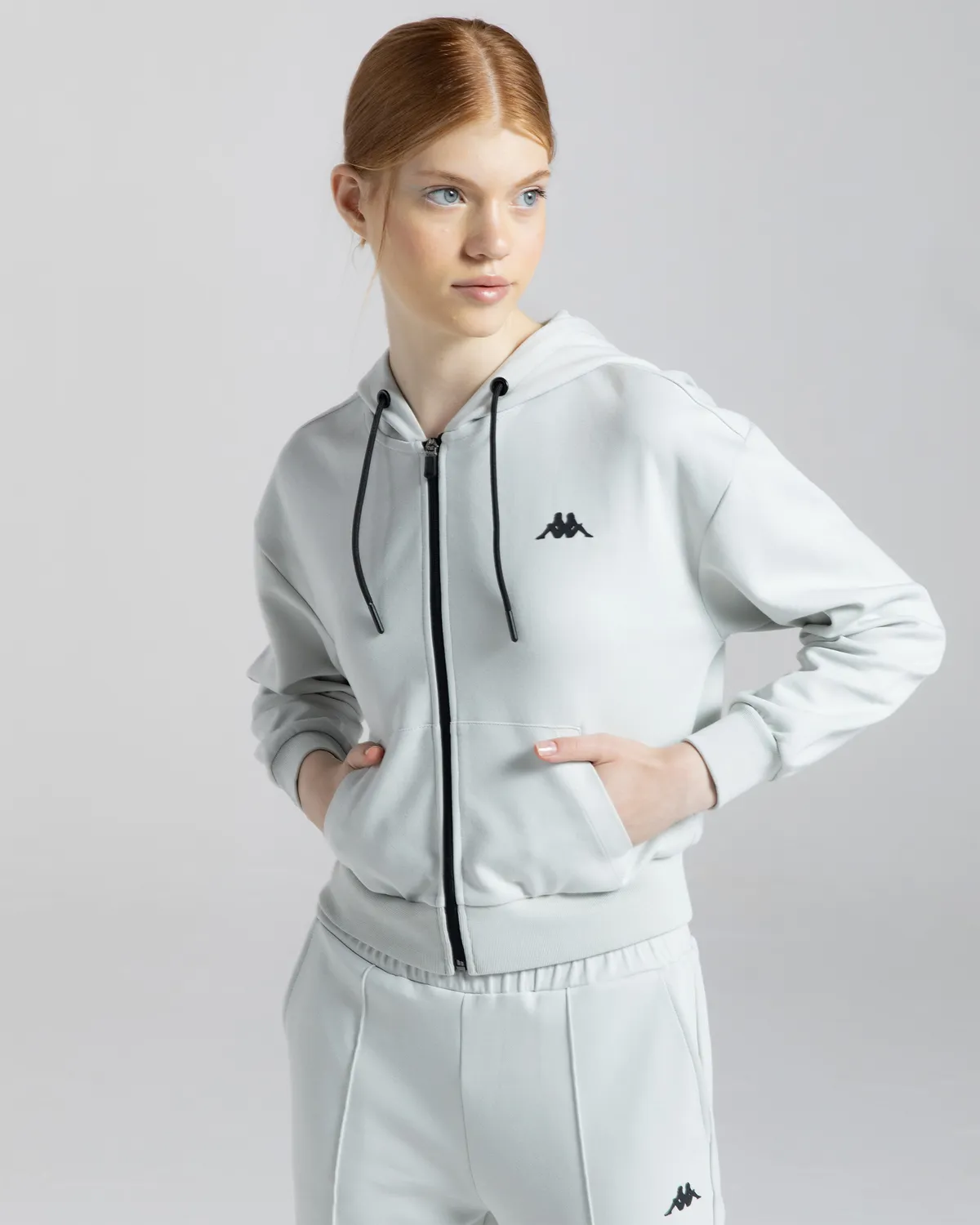 Gri Authentic Moe Kadın Gri Regular Fit Fermuarlı Eşofman Üstü