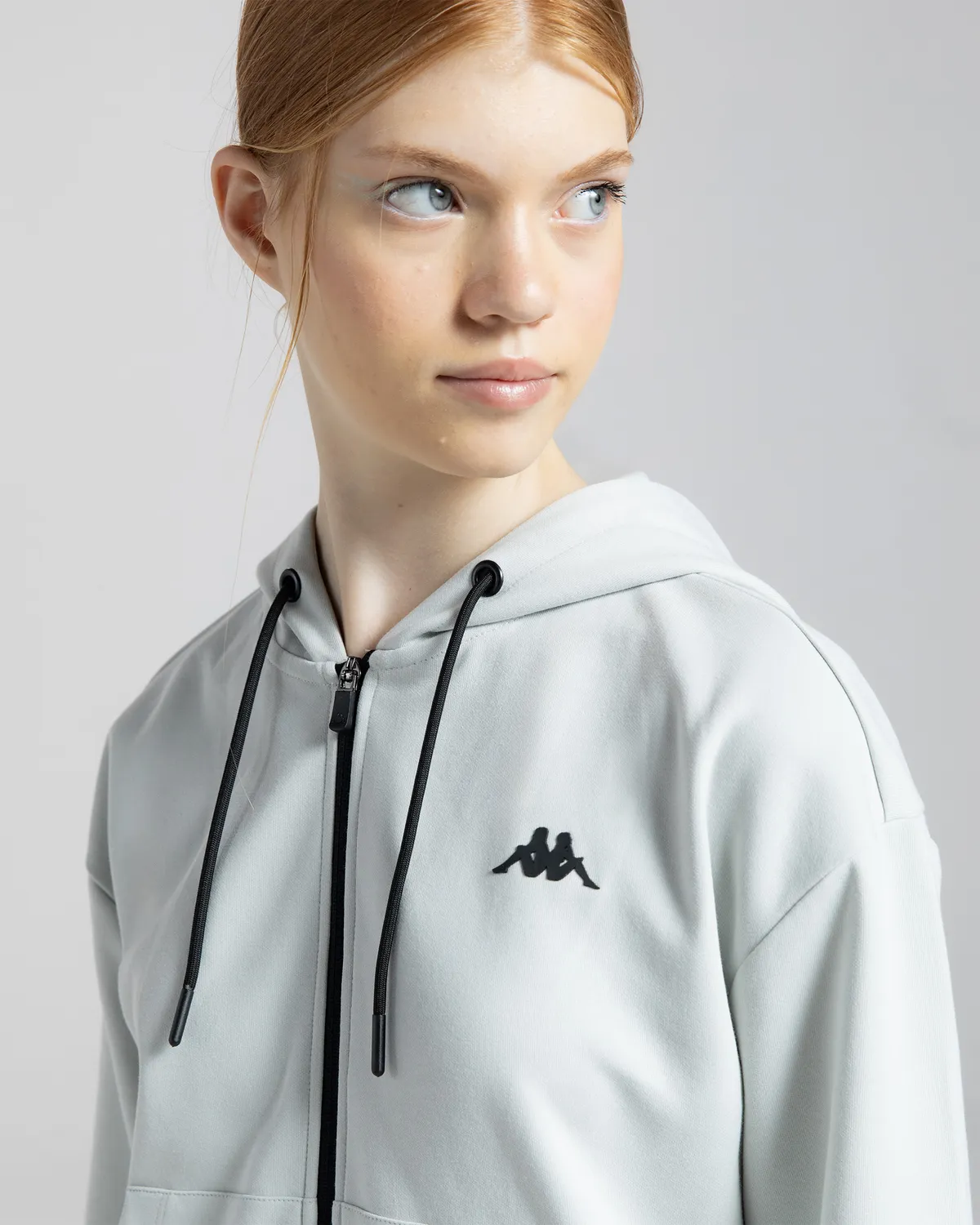 Gri Authentic Moe Kadın Gri Regular Fit Fermuarlı Eşofman Üstü