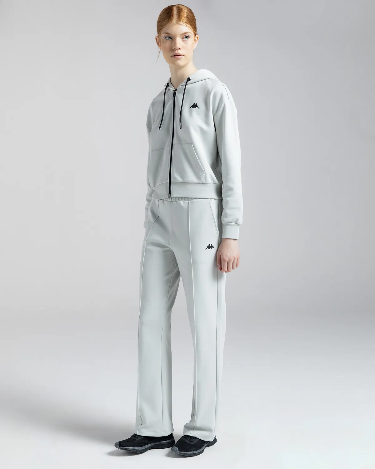 Gri Authentic Moe Kadın Gri Regular Fit Fermuarlı Eşofman Üstü