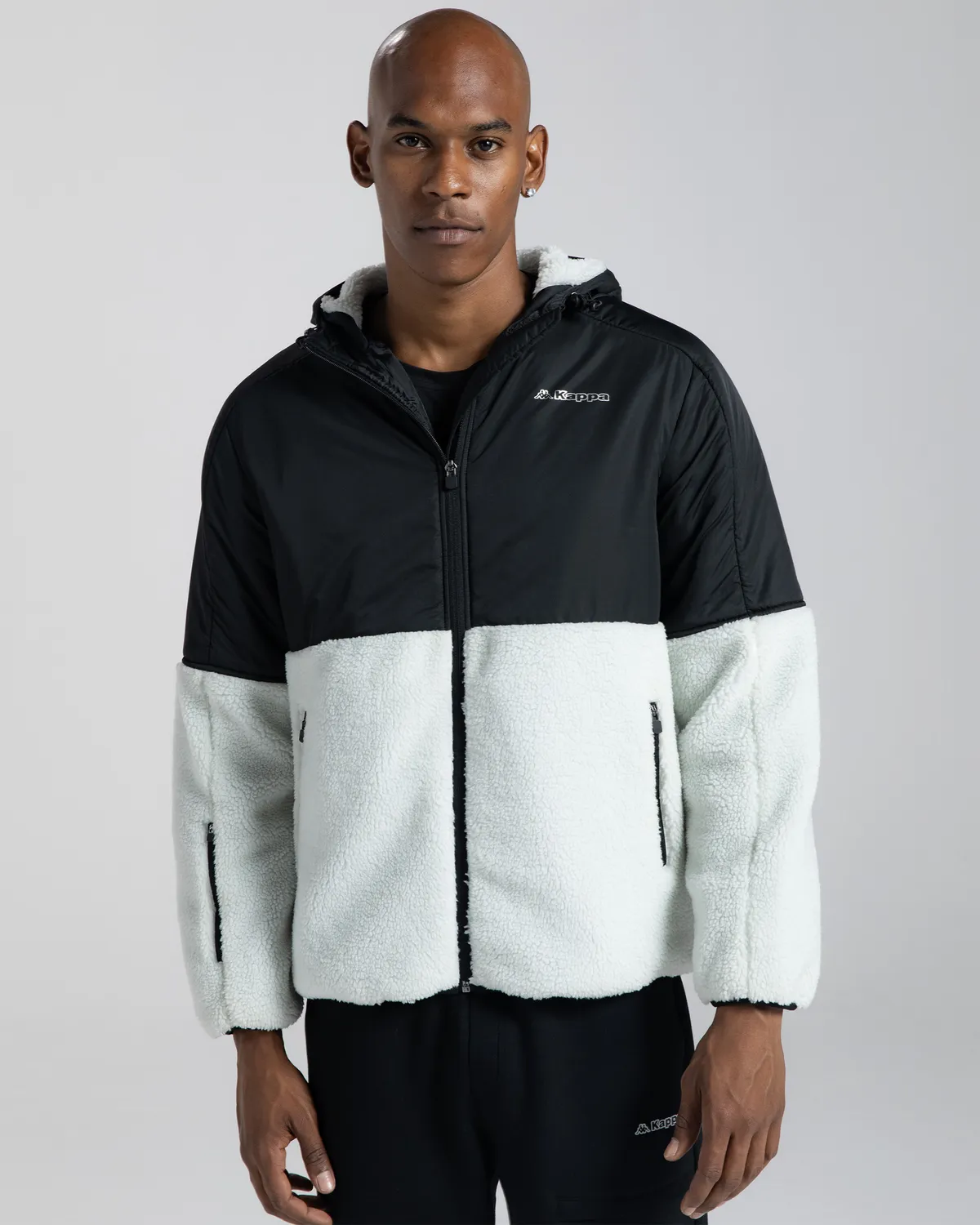 Siyah Logo Esodo Erkek Siyah-Gri Regular Fit Sherpa