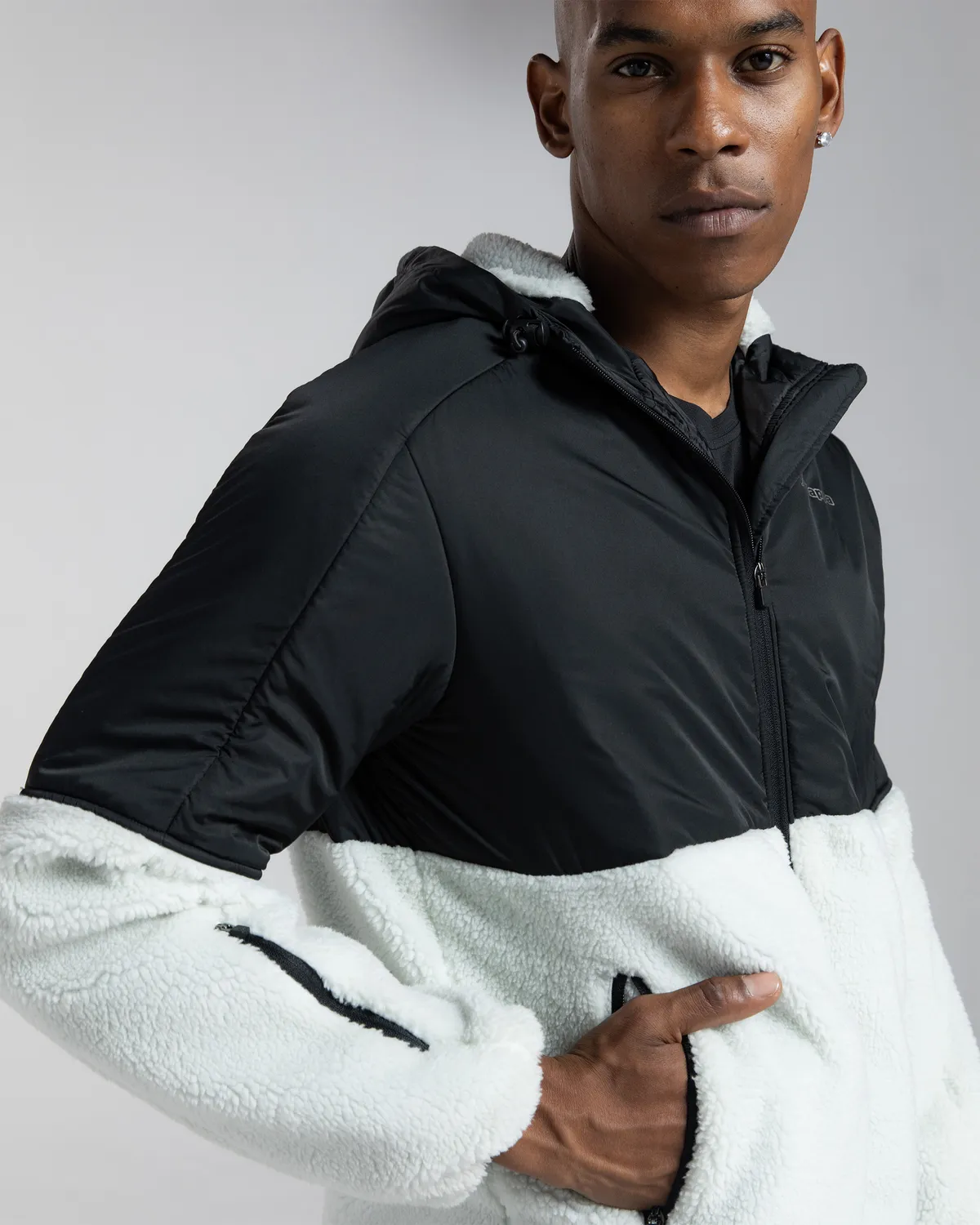 Siyah Logo Esodo Erkek Siyah-Gri Regular Fit Sherpa