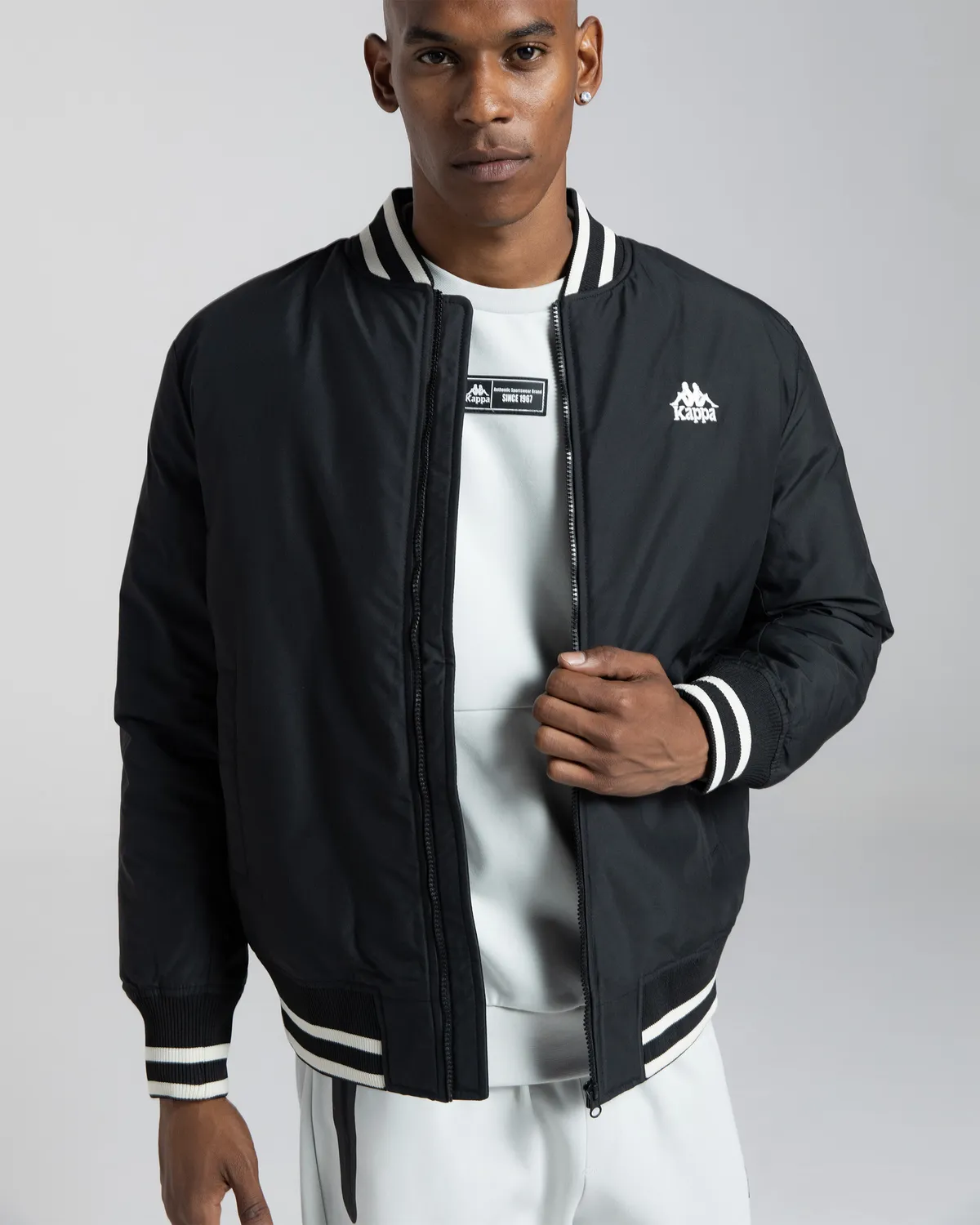 Siyah Authentic Gomin Erkek Siyah Comfort Fit Bomber Ceket