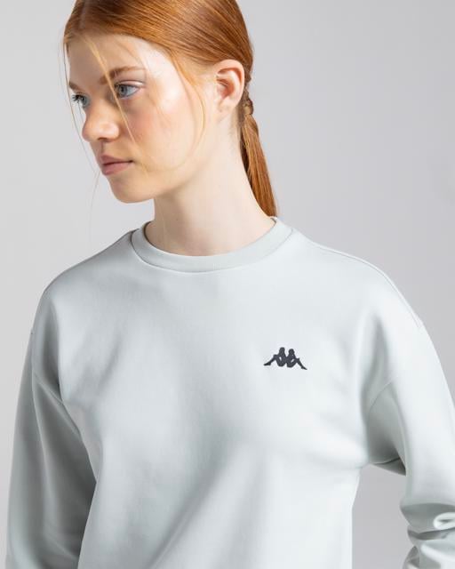 Gri Authentic Michi Kadın Gri Regular Fit Sweatshirt - KAPPA® Türkiye