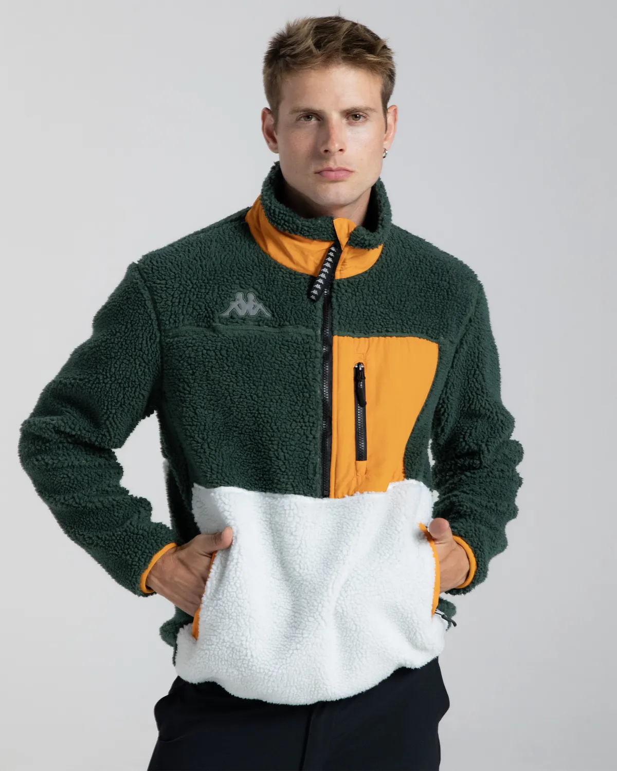 Yeşil Hanoran Erkek Yeşil-Beyaz Regular Fit Sherpa