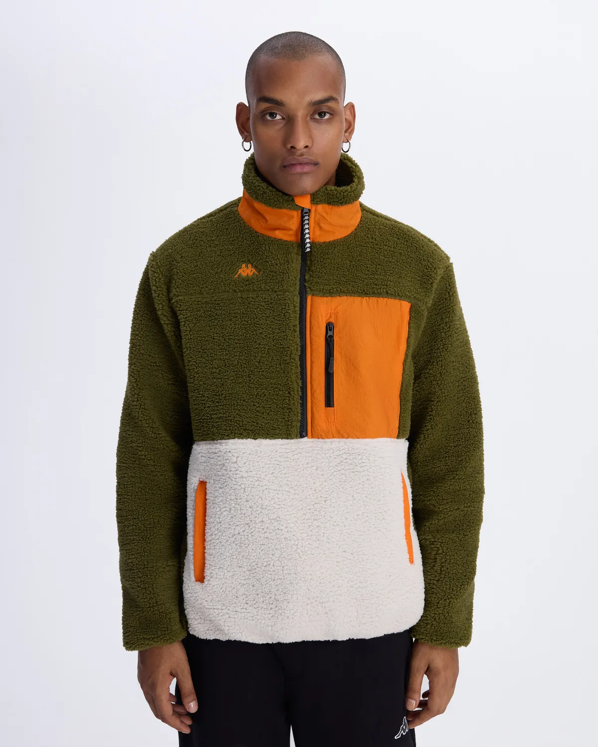 Yeşil Hanoran Erkek Haki-Ekru-Turuncu Regular Fit Sherpa