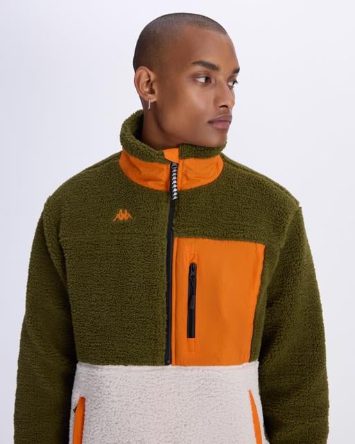 Yeşil Hanoran Erkek Haki-Ekru-Turuncu Regular Fit Sherpa - KAPPA® Türkiye
