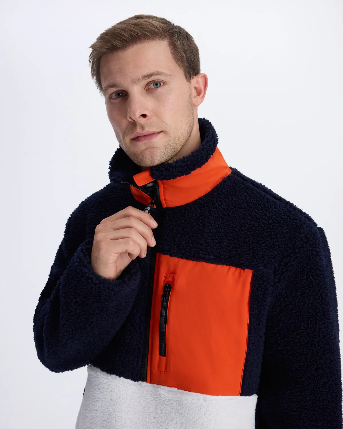 Mavi Hanoran Erkek Lacivert-Ekru-Turuncu Regular Fit Sherpa