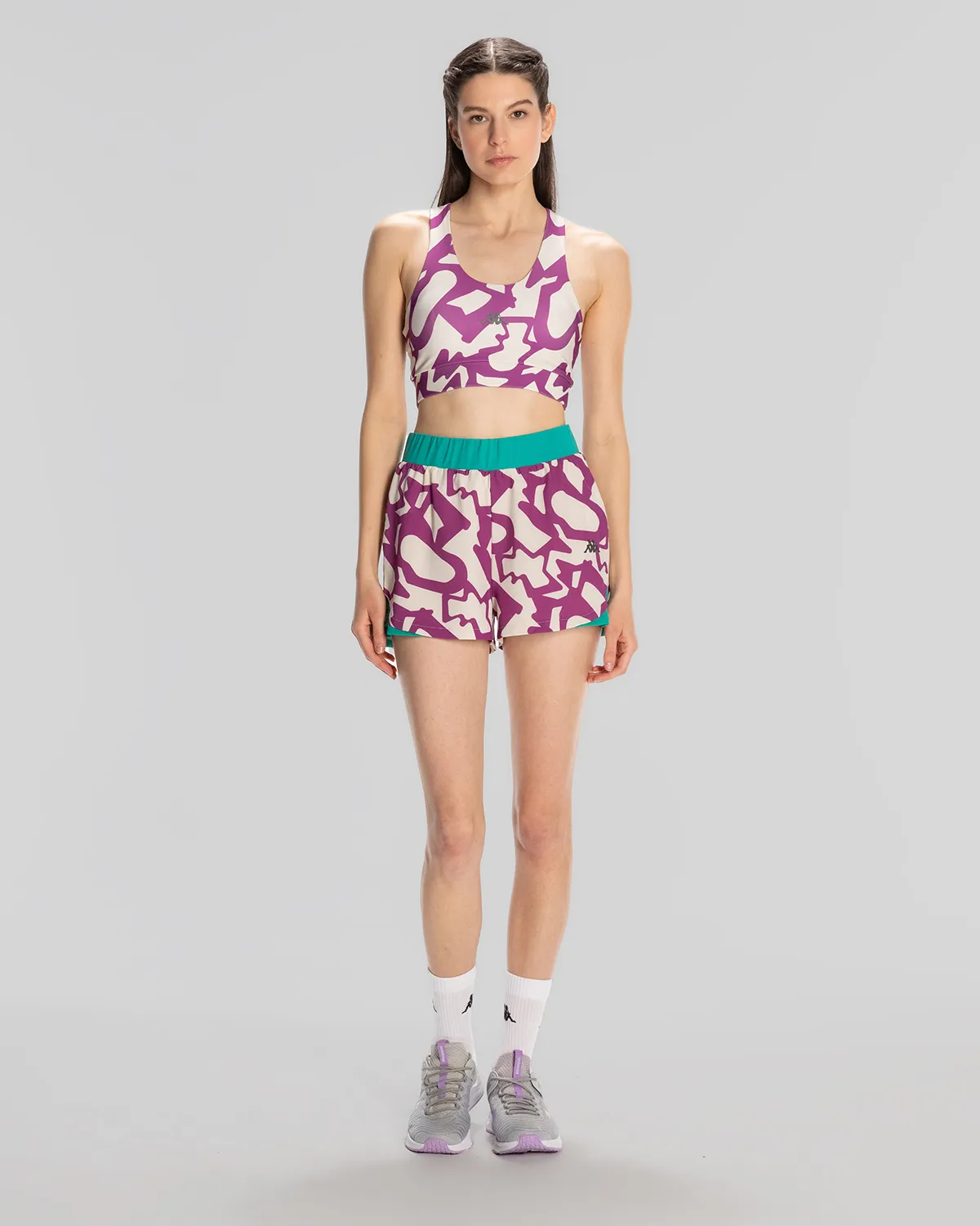 Gri Susana Bra Kadın Lila-Gri-Yeşil Skin Sporcu Sütyeni