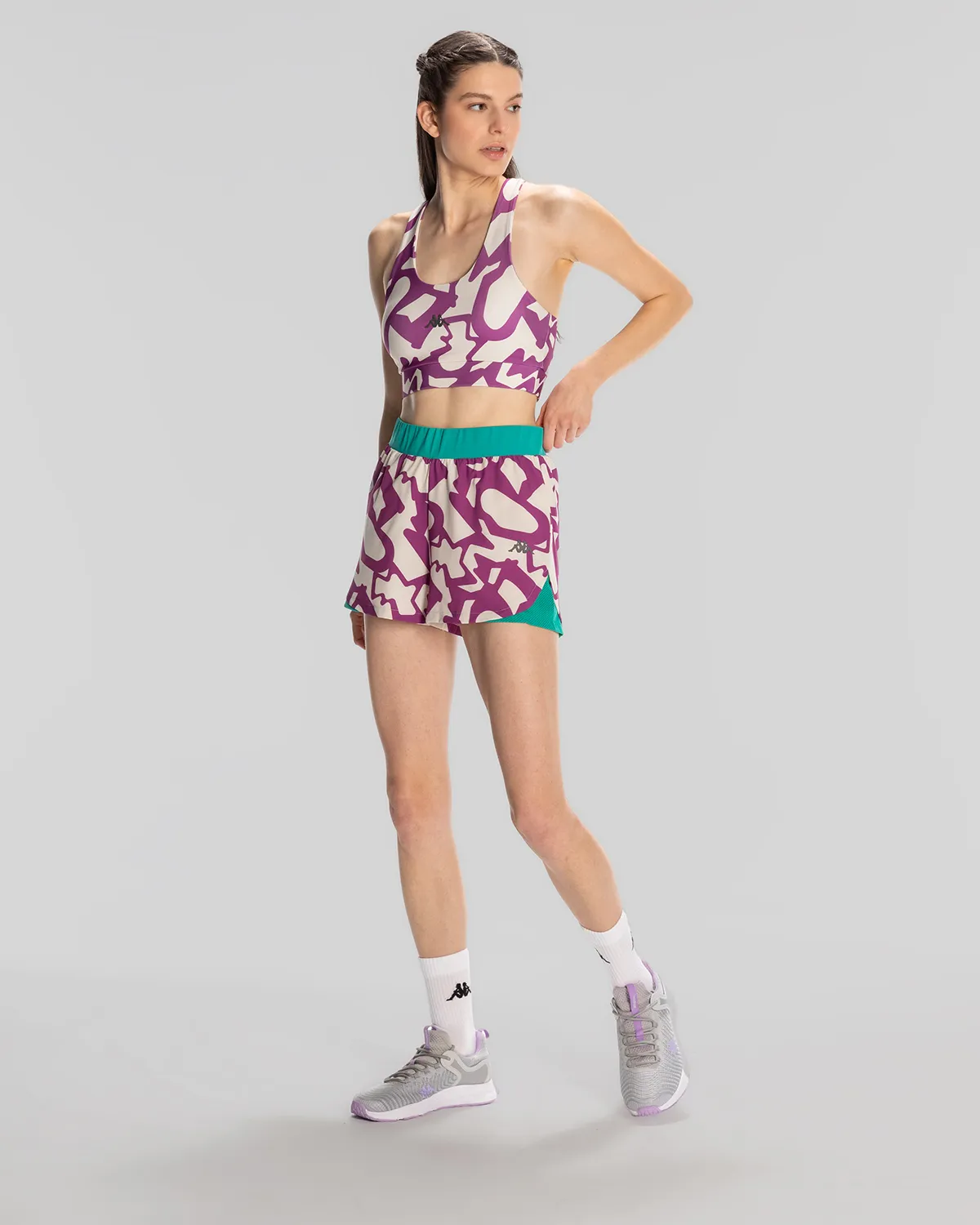 Gri Susana Bra Kadın Lila-Gri-Yeşil Skin Sporcu Sütyeni