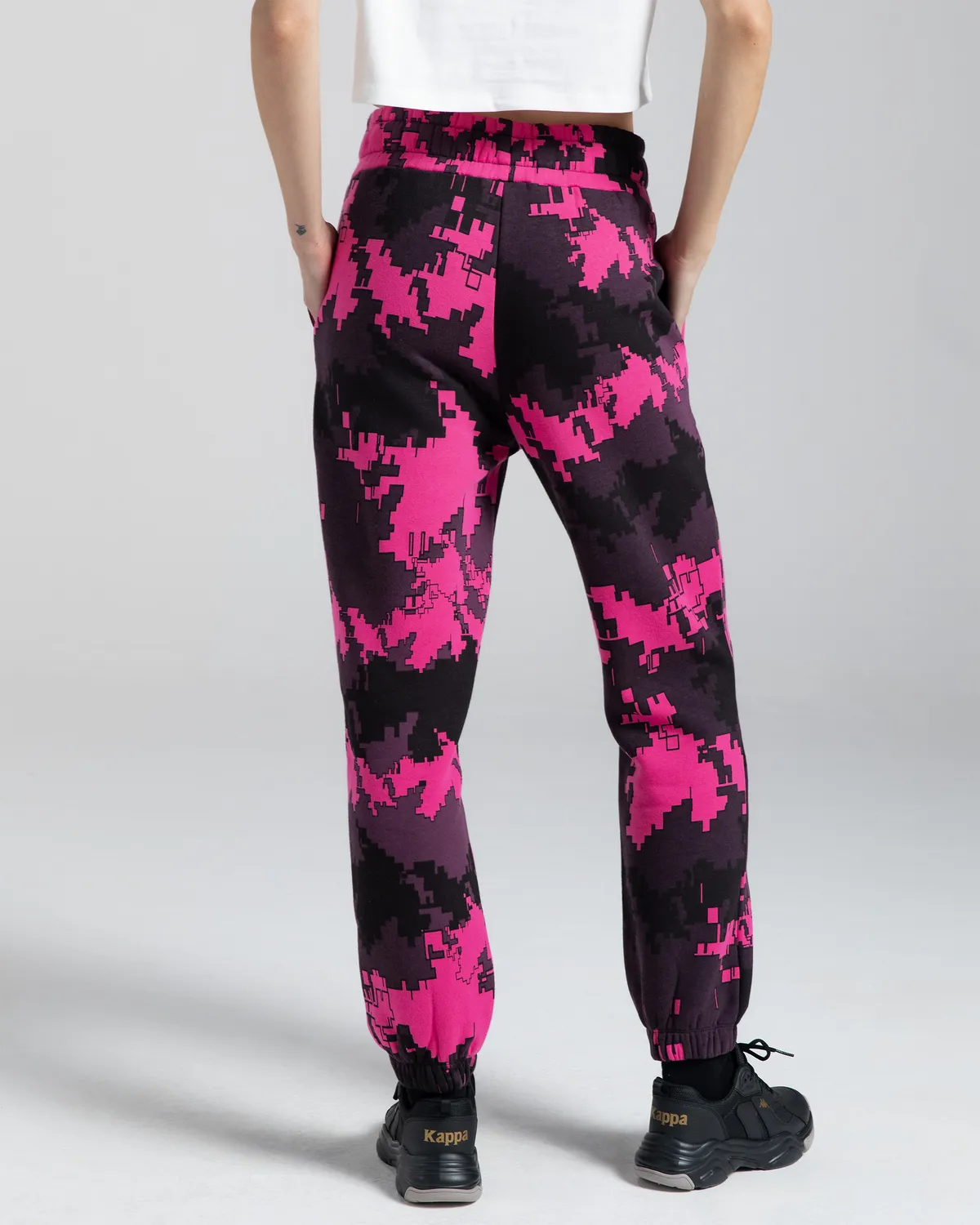 Siyah Authentic Graphik Ginas Kadın Siyah - Pembe Comfort Fit Eşofman Altı