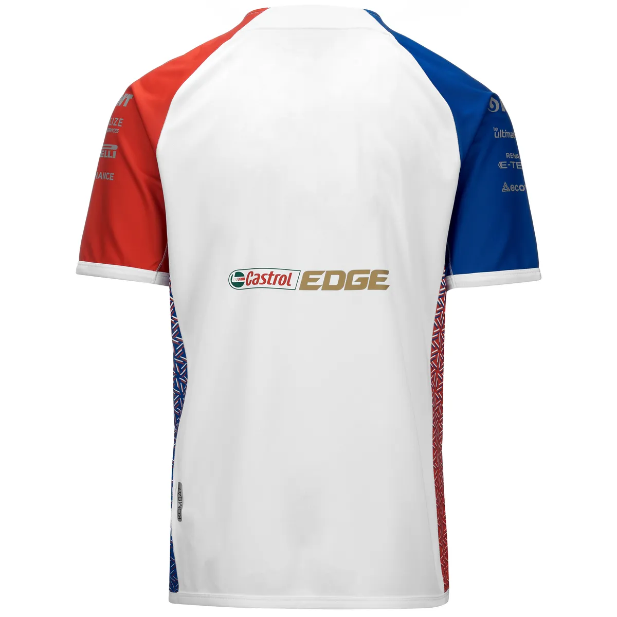 Beyaz Kombat Alpine F1 Erkek Beyaz-Kırmızı-Mavi Regular Fit Tişört