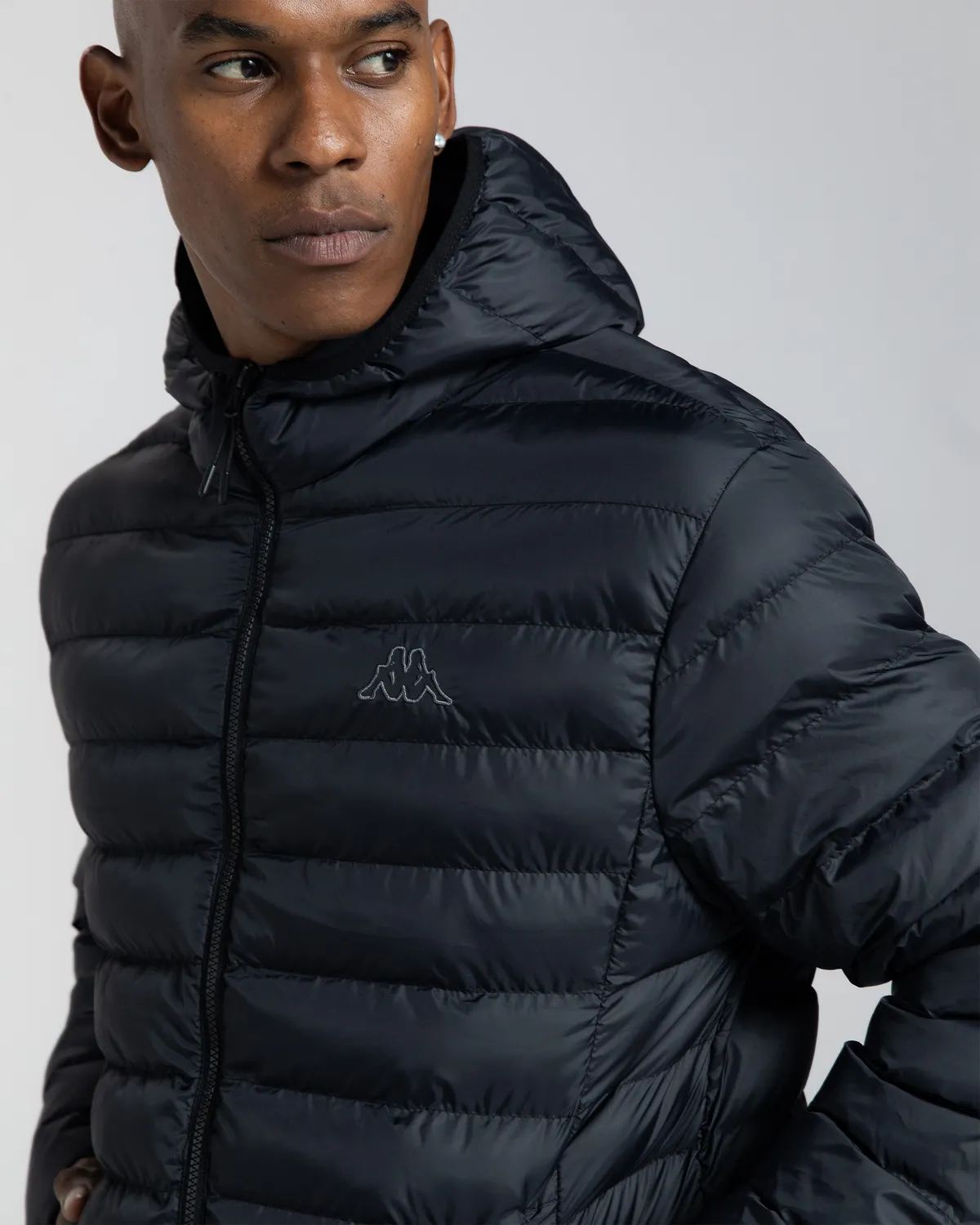 Siyah Logo Rina Erkek Siyah Regular Fit Şişme Mont