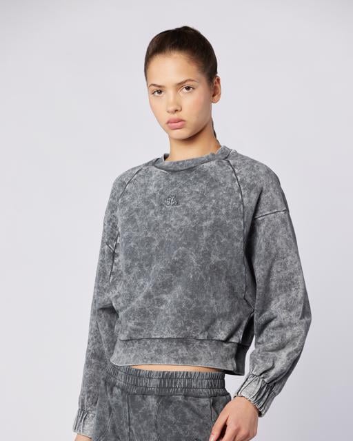 Siyah Jessa As Crew Kadın Antrasit Comfort Fit Sweatshirt - KAPPA® Türkiye