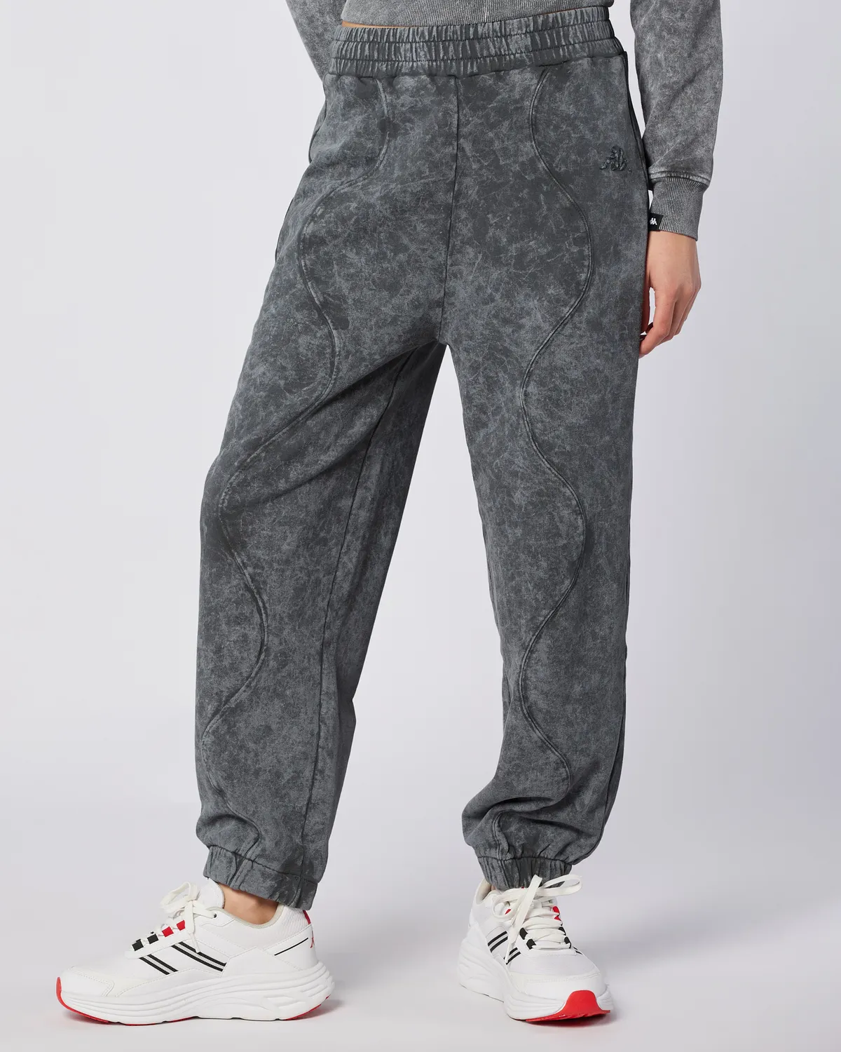 Siyah Stichas Jogger Kadın Antrasit Comfort Fit Eşofman Altı