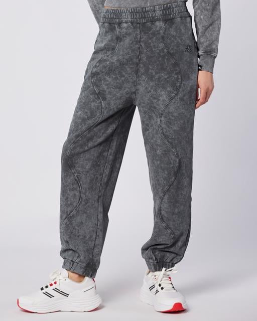 Siyah Stichas Jogger Kadın Antrasit Comfort Fit Eşofman Altı - KAPPA® Türkiye