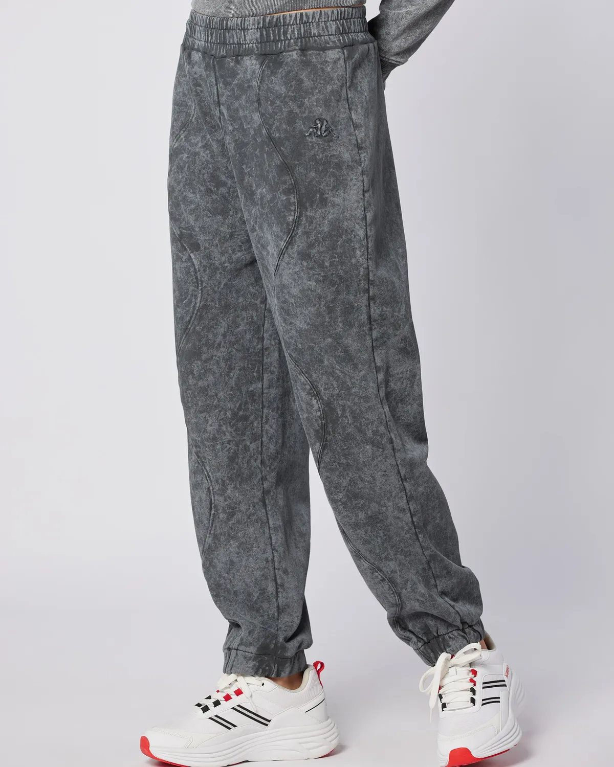 Siyah Stichas Jogger Kadın Antrasit Comfort Fit Eşofman Altı